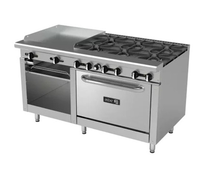 6 FUEGOS ABIERTOS  PLANCHA 24  HORNO  GRATINADOR