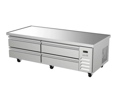BASE DE CHEF REFRIGERADA CON 4 CAJONES 2 GN-11 CUNO - CUBIERTA CON BORDE ANTIDERRAME
