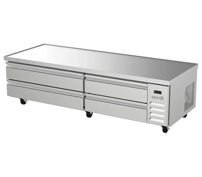 BASE DE CHEF REFRIGERADA CON 4 CAJONES 2 X 2 GN-11 CUNO  2 X 3 GN-11 CUNO - CUBIERTA CON BORD