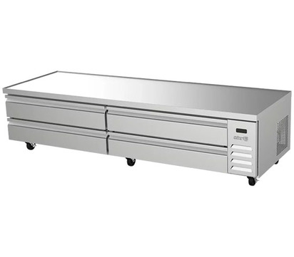 BASE DE CHEF REFRIGERADA CON 4 CAJONES 3 GN-11 CUNO - CUBIERTA CON BORDE ANTIDERRAME