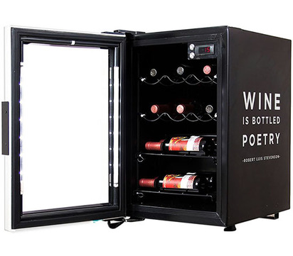 CAVA DE VINOS COLOR NEGRO MEDIDAS ALTO 610 MM ANCHO 390 MM PROFUNDO 520 MM
