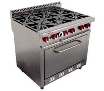 ESTUFA 6 QUEMADORES 36 AI 430 EXT  ALUMINIZADO INT