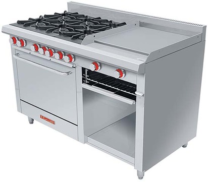 ESTUFA CON SEIS QUEMADORES HORNO Y PLANCHA TIPO GRIIL