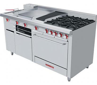ESTUFA DE 4 QUEMADORES ABIERTOS TIPO JUMBO ASADOR