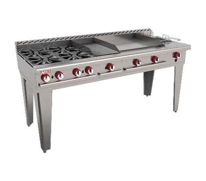 ESTUFA SHORNO  ASADOR  PLANCHA  FREIDOR  HORNO  GRATINADOR 72  AI 430 EXT  ALUMINIZADO INT