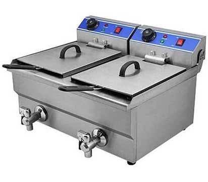 FREIDORA ELECTRICA CON VALVULA DOBLE DE DRENAJE DE 20 LTS MARCA KREPPSLAND