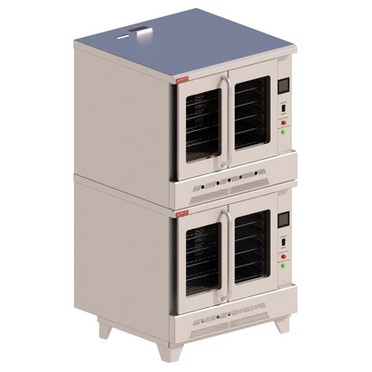 HORNO CONVECCION DOBLE 24 CHAROLAS 4 QUEMADORES TIPO U TRIDENTEAI 430 EXT  ALUMINIZADO INT