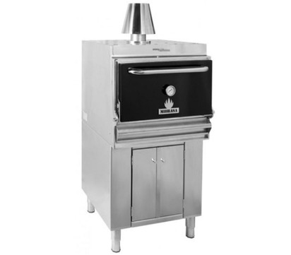 HORNO DE BRASA CON ARMARIO BAJO Y SOPORTE BANDEJAS 110-130 COMENSALES