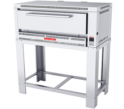 HORNO PARA 2 PIZZAS DE 0400M DIAMETRO TERMOSTATO2QUEMADOR1PUERTA EN AI 1350X0840X1220M