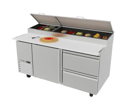 MESA REFRIG DE PREP - PIZZAS TABLA DE CORTE DE 19 2 CAJONES  1 PUERTA