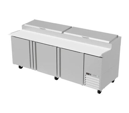 MESA REFRIGERADA DE PREPARACION - PIZZAS - 12 INSERT GN-13 DE 6 DE PROFUND - TABLA DE CORTE REVE
