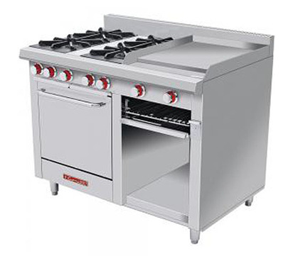 MINICHEF PREMIUM ESTUFA DE 4 QUEMADORES ABIERTOS TIPO JUMBO 120X0810X0950M 195KG