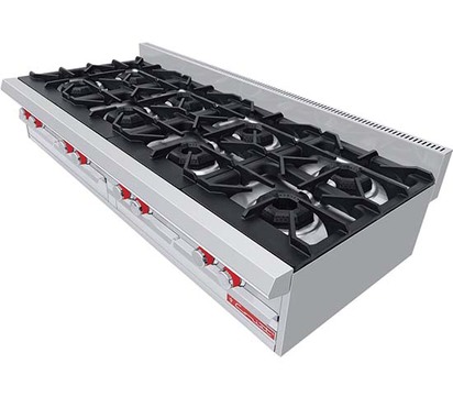 PARRILLA 1RESPALDO8QUEMADORES4CHAROLAS 1760X0810X0310M 125KG