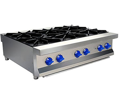 PARRILLA 6Q FIERRO DE 3300BTUHR EN AI PATAS Y CHAROLA DE DERRAMES9144X76X29 MODULAR CHEF