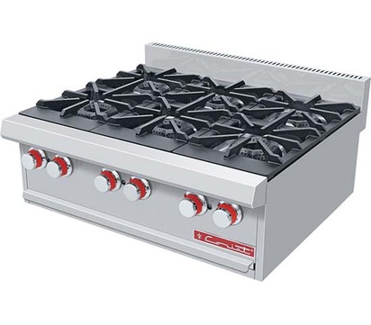 PARRILLA DE 6 QUEMADORES ABIERTOS TIPO JUMBO 0880X0810X0310M 82KG