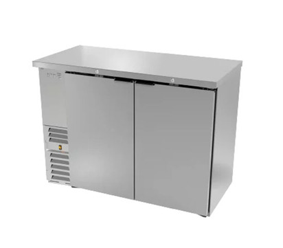 REFRIGERADOR DE CONTRA BARRA EN AI - 2 PUERTAS SOLIDAS - CERRADURAS EN PUERTAS - LUZ INT - SLIM L