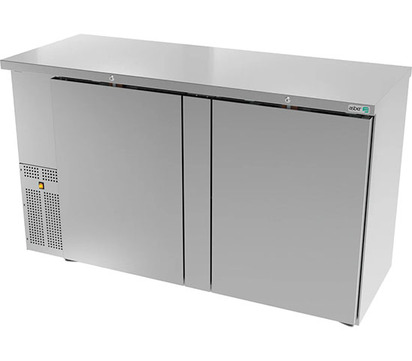 REFRIGERADOR DE CONTRA BARRA EN AI - 2 PUERTAS SOLIDAS - CERRADURAS EN PUERTAS - LUZ INT - SLIM L