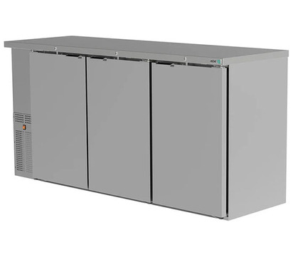 REFRIGERADOR DE CONTRA BARRA EN AI - 3 PUERTAS SOLIDAS - CERRADURAS EN PUERTAS - LUZ INT - SLIM L