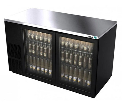 REFRIGERADOR DE CONTRA BARRA EN VINYL NEGRO - 2 PUERTAS DE C