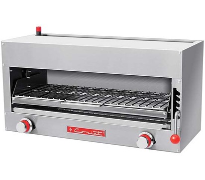 SALAMANDRA-ASADOR PARA 2 PLATILLOS 025 M DE DIAMETRO 2 QUEMADORES INFRA-ROJOS MEDIDA EXT 088 M