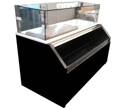 VITRINA ABIERTA CON CUPULA DE CRISTAL MEDIDAS 120 MTS DE FRENTE Y 4 PIES CUBICOS
