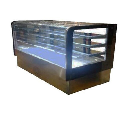 VITRINA CRISTAL CURVO FULL GLASS CONTROL 200 MTS 3 NIV  ILUMINACION LED VIVOS NEGROS