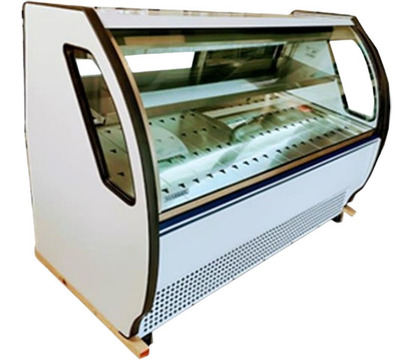 VITRINA DE 200 MTS CRISTAL CURVO CARNES ROJAS
