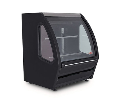 VITRINA EXHIBIDORA DE VIDRIO CURVO 915CM FRENTE EXTERIOR N