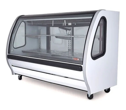 VITRINA EXHIBIDORA MOSTRADORA DE VIDRIO CURVO 2 METROS DE FR