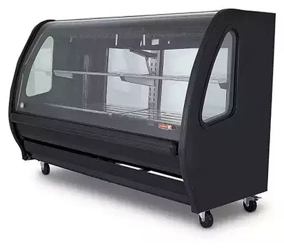 VITRINA EXHIBIDORA MOSTRADORA DE VIDRIO CURVO 2 METROS DE FR