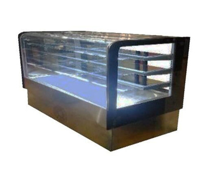 VITRINA FULL GLASS 150 MTS CRISTAL CURVO 3 NIV COST CRISTAL VIVOS NEGROS