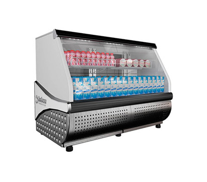 VITRINA MOSTRADOR PARA LACTEOS DE 150 MTS CRISTAL CURVO
