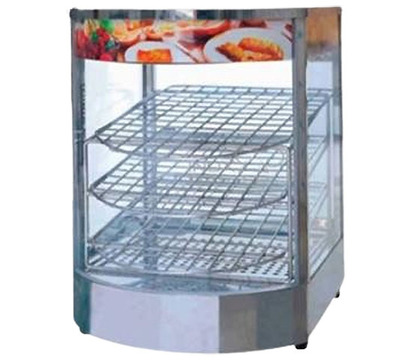 VITRINA VIDRIO CURVO EN AI TERMOSTATO Y TERMOMETRO 30 A 90C850W110V 350X425X500MM